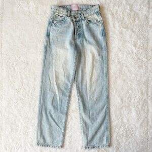 Revice Woman Light Wash 90s Crossover Straight Leg Jeans US25 Y2K Western Retro